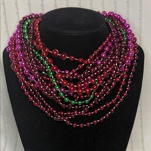 Mardi Gras Bead Necklace Lot – 8 Party Necklaces
- Red, Purple & Green